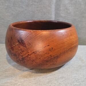 MCM Lg Vintage Teak Wood Genuine Thailand MidCentury Salad Serving Bowl MCM 9"